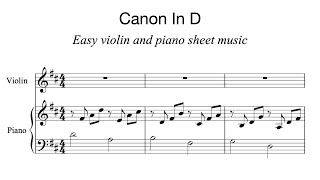 Canon In D  Violin sheet music  Piano accompaniment [upl. by Placido]