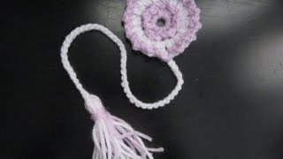 Crocheted Flower Bookmarker  How to make a Flower Book Mark [upl. by Ydassac417]