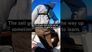 💪Pull on the mainsail halyard to raise the mainsail Get a sneak peek into our ASA 101 class [upl. by Irah]