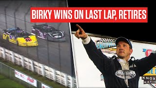 Brian Birkhofer Last Lap Heroics vs Scott Bloomquist Retires On Top At 2014 Knoxville Nationals [upl. by Airdnal]