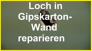 Loch in Gipskarton reparieren  Rigipswand reparieren  Rigips ausbessern [upl. by Allina]