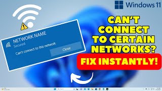 Can’t connect to this network error in Windows 11  Fix [upl. by Atiuqahs]