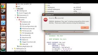 Ubuntu Pgadmindelete DB  An error has occurred database is being accessed by other users [upl. by Sinnard872]