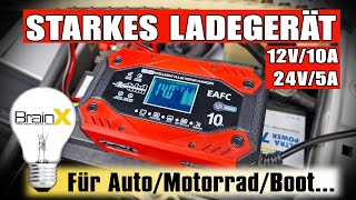 LADEGERÄT Autobatterie Motorrad Boot mit REPARATUR Funktion [upl. by Nelubez]