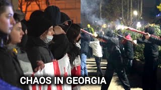 Chaos georgia Thousands of protesters demonstrated outside parliament । Watch [upl. by Yrrek501]