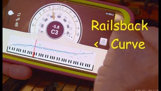 Railsback piano Inharmonicity via PianoMeter tune apps [upl. by Press]