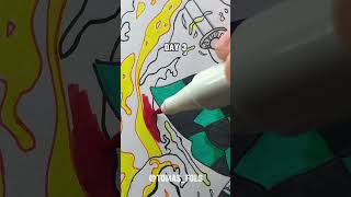 Drawing Tanjiro Hinokami Kagura from the anime Demon Slayer  Day 3 [upl. by Maryjane]