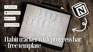 2024 Notion Tutorial  The Best Minimalist Habit and Prayer Tracker for Muslims  free template [upl. by Reeba]