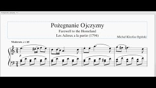 Pożegnanie Ojczyzny M K Ogiński polonez nuty Farewell to My Homeland  sheet music [upl. by Raybin717]