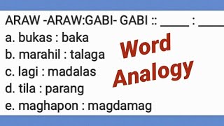 Word Analogy ArawAraw  Gabigabi Biannually  Biennially Herbivores [upl. by Kinnie]