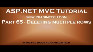 Part 65 Deleting multiple rows in mvc [upl. by Luigino112]