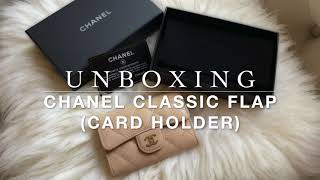 Unboxing Chanel Classic Flap Cardholder Beige caviar leather [upl. by Peirce702]