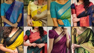 Puff Sleeve Blouse Designs For Silk Sarees😍Beautiful Silk Sarees With Puff Sleeve Blouse Designs❤️ [upl. by Lamb]