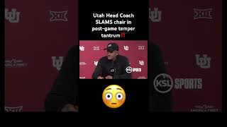 Utah Head Coach Kyle Wittingham SLAMS chair in postgame interview utah byu football fail [upl. by Rellim947]