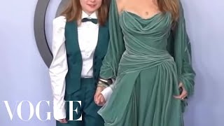 Angelina Jolie and Daughter Vivienne on the Tonys Red Carpet [upl. by Alle509]