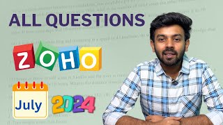 Zoho Round  1 July 2024  Full Question Paper Solved  Must Watch before attending  logic io [upl. by Nosaj]