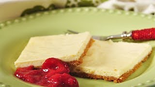 Cheesecake Squares Classic Version  Joyofbakingcom [upl. by Auhsoj]