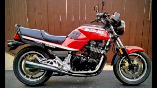 1986 Suzuki GS1150E in red amp black doing a cold startup walkaround with lights amp full sound on 👍🏻 [upl. by Zetnod466]