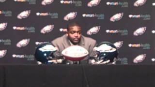 Eagles New LT Demetress Bell IntroducedFox1470com [upl. by Haliek565]