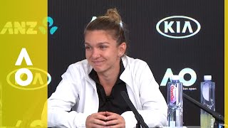 Simona Halep press conference SF  Australian Open 2018 [upl. by Ahseekan]