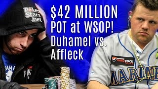 Duhamel vs Affleck  42 MILLION WSOP Main Event ALLIN POT [upl. by Nnaoj]