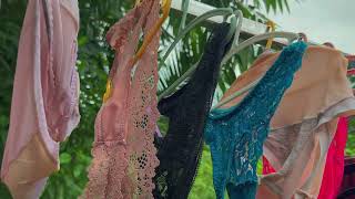 Clothes and lingerie have just been hung on the drying rack [upl. by Mathe]