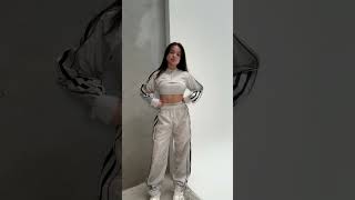 try on haul  tracksuit sets 🖤 shorts echtapparel [upl. by Lefton]