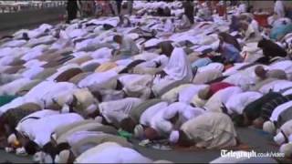 Thousands of Muslims pray outside Mosque in Mecca ahead of Hajj pilgrimage [upl. by Canning]