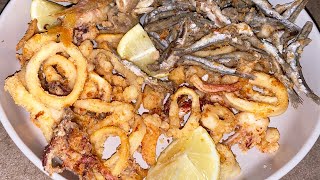 FRITTURA DI PESCE CALAMARI ALICI E TRIGLIE [upl. by Atalante756]