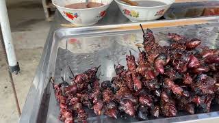 At Battambang City barbecue chicken street food [upl. by Linet]