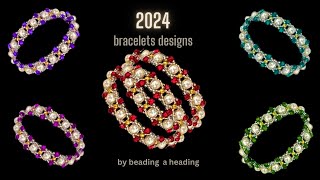 How to make a beaded bracelet with rondelle beads Gift idea for HER beadingtutorials [upl. by Kannav968]