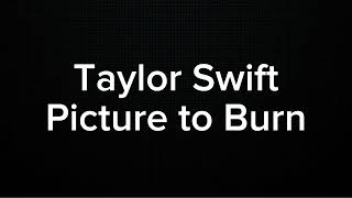 TAYLOR SWIFT  PICTURE TO BURN KARAOKE VERSION [upl. by Pheni]