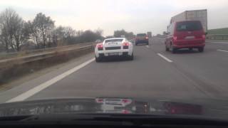 Alpina B3S Biturbo vs Lamborghini Gallardo SE EGear 520PS on German autobahn [upl. by Agbogla806]