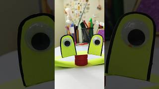 cute frog 🐸 using paper sheet and bottle capkids activity craft video amazingcraft diy shorts [upl. by Dott]