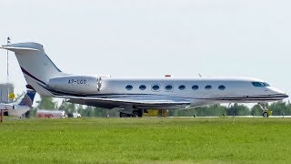 Rwanda Government Presidential Flight Gulfstream G650 GLF6 departing Quebec City YQB CYQB [upl. by Olive407]