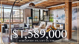 1589000  Live Bold amp Beautiful At The Broadview Lofts  68 Broadview Ave Loft 404 Toronto [upl. by Walrath]