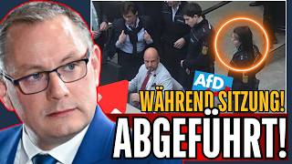 SUPERGAU 🚨POLIZEIEINSATZ im PARLAMENT👮 AFD Abgeordneter wird LIVE 🎥 abgeführt afd [upl. by Nosnehpets29]