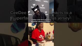 CeeDee Lamb reacts to a super fan unboxing his jersey Lamb then sent her a customized signed jersey [upl. by Rrats19]