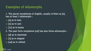 Morph and Allomorph Identification [upl. by Asillam]