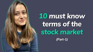 10 must know terms of the stock market  Part 1  Basics of stock market for beginners [upl. by Annah]