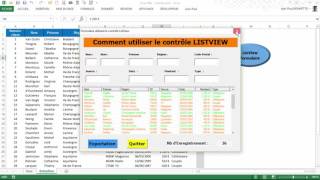 Excel VBA  Comment utiliser le Contrôle ListView [upl. by Ezmeralda]