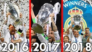 Las 3 finales de Champions League ganadas por el Real Madrid de forma consecutiva [upl. by Judi]