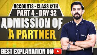 Admission of a Partner  Chapter 3  Accountancy Class 12  Part 4 [upl. by Enamart]