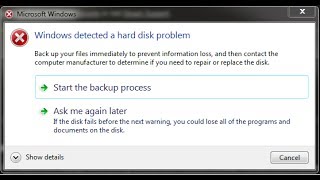 حل مشكلة Windows Detected a hard disk problem [upl. by Phelia]