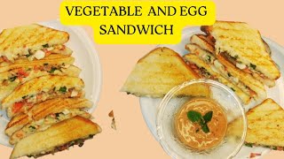 Vegetable egg sandwich recipeEgg vegetable bread sandwichHow to make vegetable egg sandwich [upl. by Fleischer]