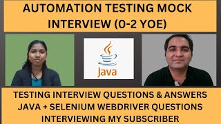 Automation Testing Interview Questions and Answers Testing Mock Interview [upl. by Kirchner]