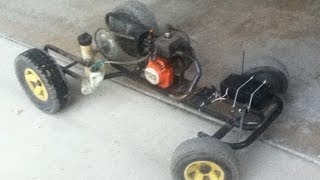 Homemade Weed Eater RC Car  Test Run [upl. by Jahdai]