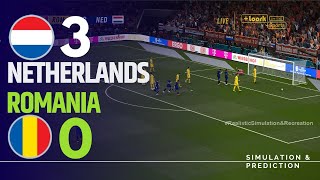 ⚽ Romania 03 Netherlands 🏆EURO 2024 Match Highligths Videogame Simulation amp Recreation [upl. by Ottie]