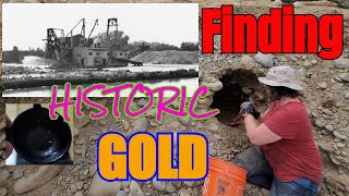 Prospecting bucket dredge barge tailings  Will we find GOLD [upl. by Arola]