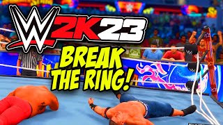 HOW TO BREAK THE RING IN WWE 2K23 TUTORIAL [upl. by Eusadnilem180]